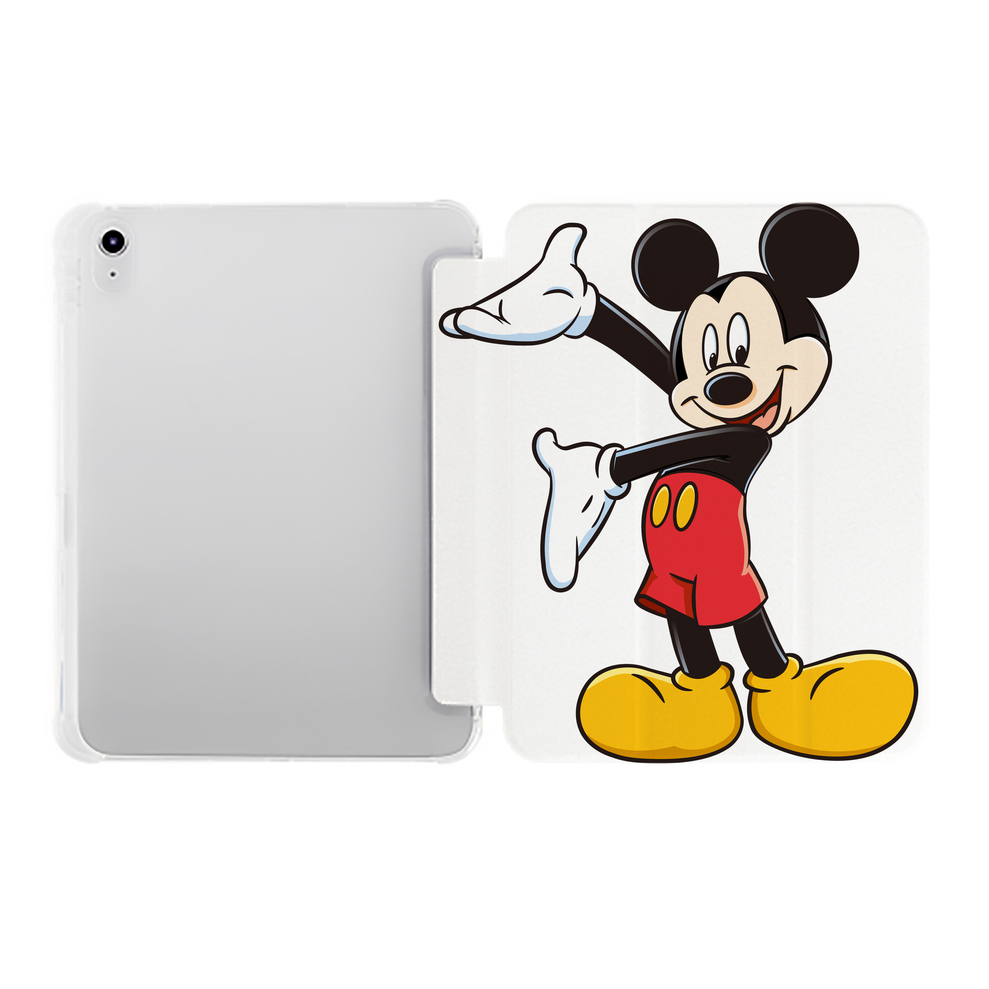 （画像用） ミッキーマウス Mickey Mouse IPad ケース ペン収納付き 三つ折りスタンド PUレザー×シリコン 対応機種9.5/10.5/10.9インチ